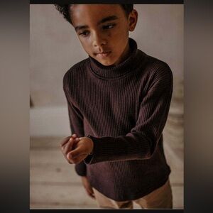 NWT, The Simple Folk, the ribbed turtleneck, size 5/6 Y, chocolate